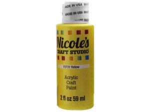 Bulk CH728 Nicoles 2 Oz Acrylic Craft Paint In Yellow