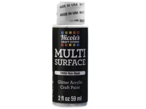 Bulk CH764 Nicoles 2 Oz Acrylic Multi Surface Craft Paint In Rich Blac