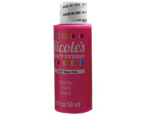 Bulk CH722 Nicoles 2 Oz Acrylic Craft Paint In Neon Pink