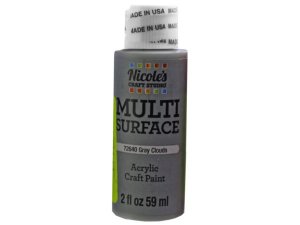 Bulk CH745 Nicoles 2 Oz Acrylic Multi Surface Craft Paint In Gray Clou