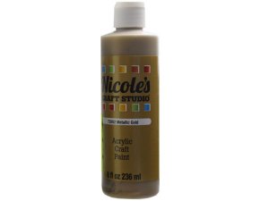 Bulk CH805 Nicoles 8 Oz Acrylic Craft Paint In Metallic Gold