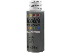 Bulk CH705 Nicoles 2 Oz Acrylic Craft Paint In Dark Grey