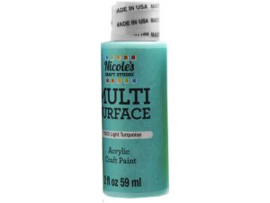 Bulk CH750 Nicoles 2 Oz Acrylic Multi Surface Craft Paint In Light Tur