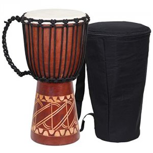 X8 X8-DJ-BKP-73 Tribal Carved Djembe Drum With Bag, Shakers  Djembe 10