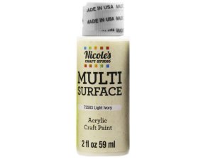 Bulk CH748 Nicoles 2 Oz Acrylic Multi Surface Craft Paint In Light Ivo