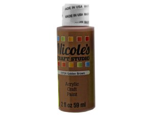 Bulk CH709 Nicoles 2 Oz Acrylic Craft Paint In Golden Brown