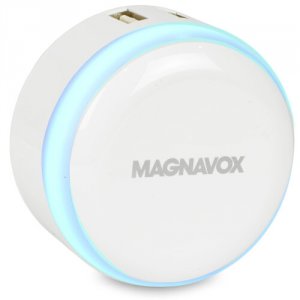 Magnavox MC3331 3.1a 15.5w 2-port Usb Wall Charger And Rgb Nightlight 