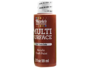 Bulk CH770 Nicoles 2 Oz Acrylic Multi Surface Craft Paint In Terra Cot