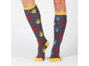 Bulk BJ361 Sock It To Me Funky Salutations Knee High Socks