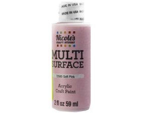 Bulk CH765 Nicoles 2 Oz Acrylic Multi Surface Craft Paint In Soft Pink