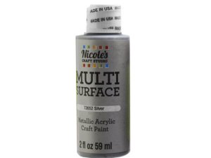 Bulk CH757 Nicoles 2 Oz Acrylic Multi Surface Craft Paint In Metallic 