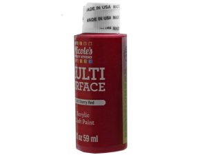 Bulk CH734 Nicoles 2 Oz Acrylic Multi Surface Craft Paint In Cherry Re