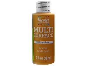 Bulk CH791 Nicoles 2 Oz Acrylic Multi Surface Craft Paint In Light Spi