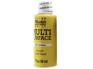 Bulk CH768 Nicoles 2 Oz Acrylic Multi Surface Craft Paint In Sunflower