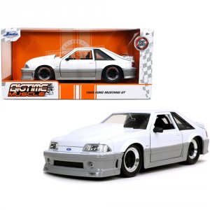 Jada 32668 1989 Ford Mustang Gt 5.0 White And Gray Bigtime Muscle 124 