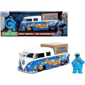 Jada 31751 1962 Volkswagen Pickup Bus With Cookie Monster Diecast Figu