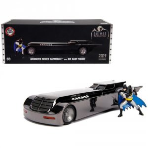 Jada 30700 Chrome Batmobile With Batman Diecast Figurine Animated Seri