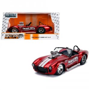 Jada 30705 1965 Shelby Cobra 427 Sc Candy Red With White Stripes Snake