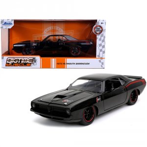 Jada 31460 1973 Plymouth Barracuda Hurst Black With Red Stripes Bigtim