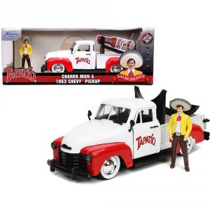 Jada 31968 1953 Chevrolet Pickup Truck White And Red With Charro Man D