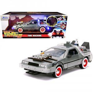 Jada 32166 Delorean Brushed Metal Time Machine With Lights Back To The