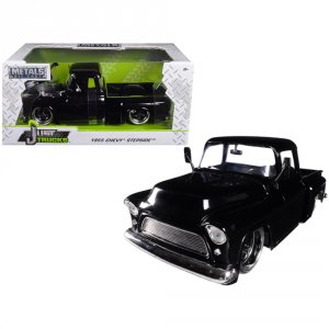 Jada 99041 1955 Chevrolet Stepside Pickup Truck Black Just Trucks 124 