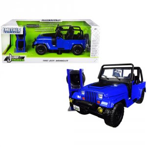 Jada 31059 1992 Jeep Wrangler Dark Blue With Extra Wheels Just Trucks 