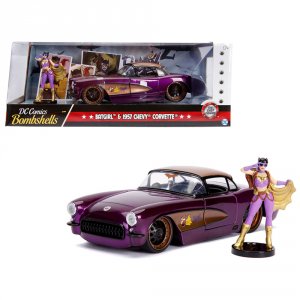 Jada 30457 1957 Chevrolet Corvette Purple With Batgirl Diecast Figurin