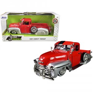 Jada 97229 1951 Chevrolet Lowrider Pickup Truck Red And Silver Just Tr