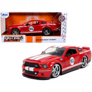 Jada 31867 2008 Ford Mustang Shelby Gt-500kr 95 Red With White Stripes