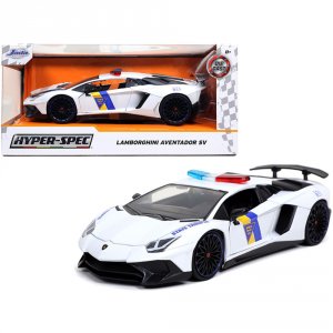 Jada 32276 Lamborghini Aventador Sv State Trooper Police Car White Hyp