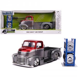 Jada 31544 1952 Chevrolet Coe Pickup Truck Gray Metallic And Candy Red