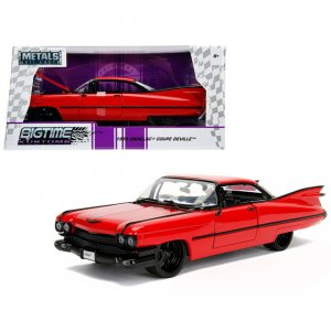 Jada 99990 1959 Cadillac Coupe Deville Red 124 Diecast Model Car By Ja