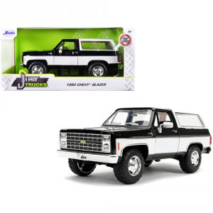 Jada 31592-MJ 1980 Chevrolet Blazer K5 Black And White Just Trucks 124