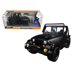 Jada 98020 1992 Jeep Wrangler Just Trucks With Extra Wheels Matt Black