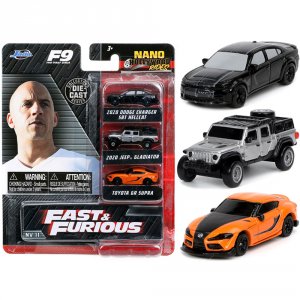 Jada 32481 Fast  Furious 9 (2021) Movie 3 Piece Set Nano Hollywood Rid