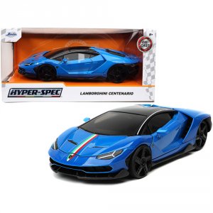 Jada 32714 Lamborghini Centenario Blue With Black Top With Stripes Hyp