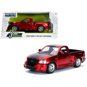 Jada 30357 1999 Ford F-150 Svt Lightning Pickup Truck Candy Red With B