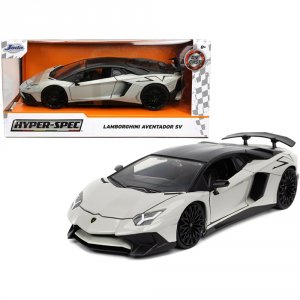 Jada 32713 Lamborghini Aventador Sv Gray With Black Top Hyper-spec Ser