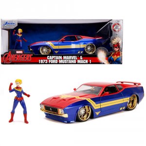 Jada 31193 1973 Ford Mustang Mach 1 With Captain Marvel Diecast Figuri