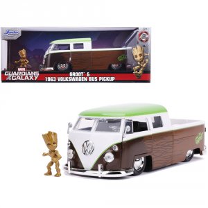 Jada 31202 1963 Volkswagen Bus Pickup Truck With Groot Diecast Figurin