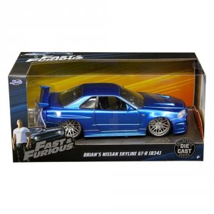 Jada 97173 Brian\'s Nissan Gtr Skyline R34 Blue Fast  Furious Movie 12