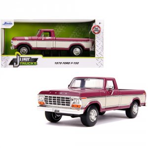 Jada 31586 1979 Ford F-150 Pickup Truck Stock Plum Metallic And Cream 