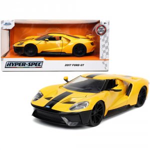 Jada 32257 2017 Ford Gt Yellow With Black Stripe Hyper-spec Series 124