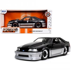 Jada 32667 1989 Ford Mustang Gt 5.0 Black And Silver Bigtime Muscle 12