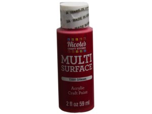 Bulk CH736 Nicoles 2 Oz Acrylic Multi Surface Craft Paint In Crimson