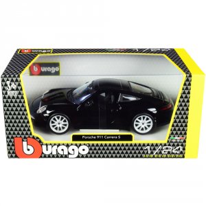 Bburago 21065bk Porsche 911 Carrera S Black With Silver Wheels 124 Die