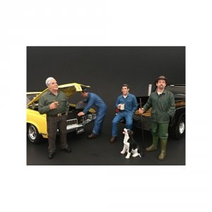 American 77447-77448-77449-77450 Mechanics And Customer And A Dog 5 Pi