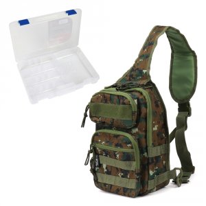 Osage ORFSBMDTKLBXC Fishing Sling Bag W Medium Tackle Box - Camo