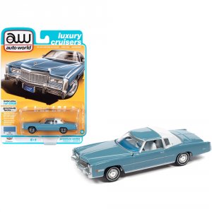 Autoworld 64312-AWSP070B 1975 Cadillac Eldorado Jennifer Blue With Whi